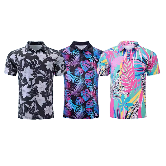 Custom logo All-Over Print Quick Dry Short Sleeve 100% Polyester High Quality Polo Golf Shirt for Men