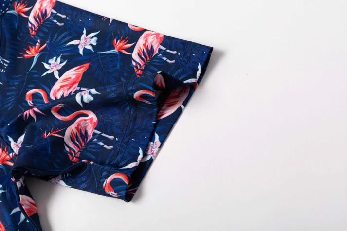 Tropical Flamingo Polo Shirt - Antimicrobial Quick Dry Slim Fit with Floral Pattern Design