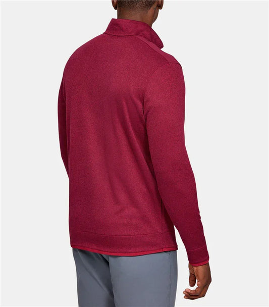 Bulk Custom Oem Men's Golf Quarter 1/4 Zipper Heather Fleece Half Zip Sweatshirt Pullover with Logo Embroidery - Manufacturer Qiandao