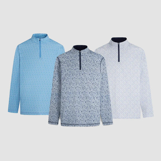 Bulk Custom Custom logo Men's 4/1 Half Chest Zip-up Collar Jumper Full Print Golf Jumper Half Zip Sweater Plain with Logo Embroidery - Manufacturer Qiandao