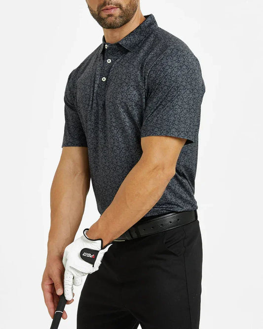 Bulk Custom Men's Golf Polo Shirt - Black Casual Performance Wear for Golf Enthusiasts with Logo Embroidery - Manufacturer Qiandao
