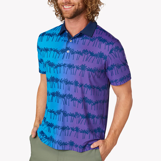 Custom logo Luxury Embroidery logo 4 Way Stretch 100 Polyester Polo Full Sublimation 200gsm Golf Shirt