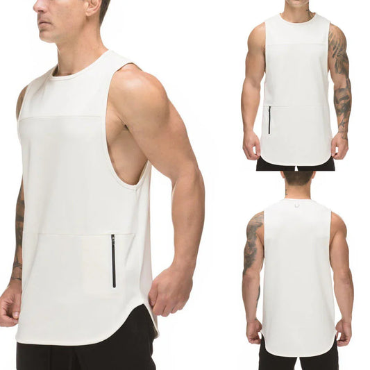 Bulk Custom Custom Fashion Training Running Sports Gym Mens Tank Tops with Logo Embroidery - Manufacturer Qiandao