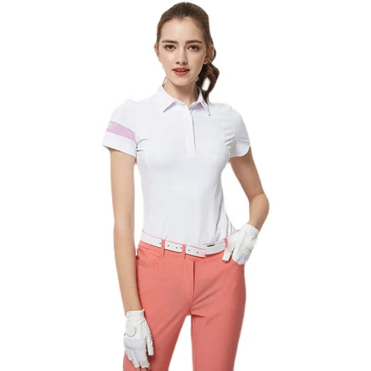 Bulk Custom Custom Ladies Knitted 12% Spandex 88% Polyester Woman Golf Wear Plus Size Polo Shirts with Logo Embroidery - Manufacturer Qiandao