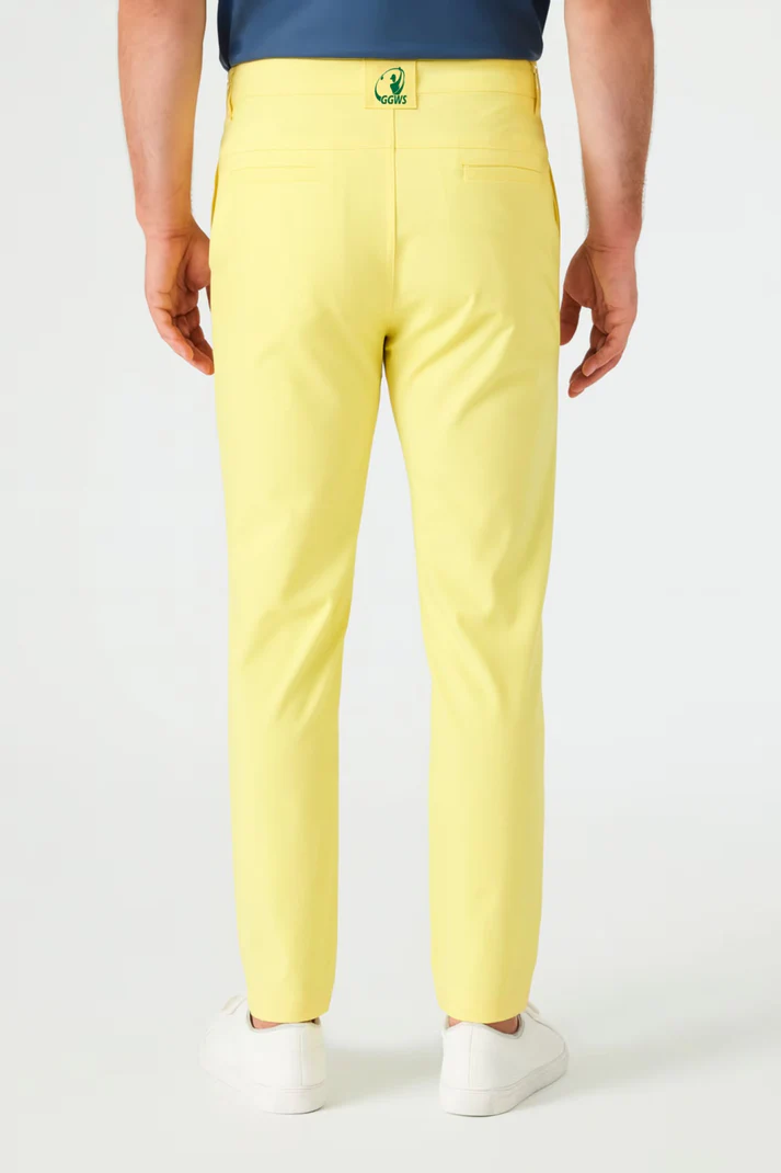 Cream Yellow Wrinkle - Resistant Straight - Leg Casual Pants