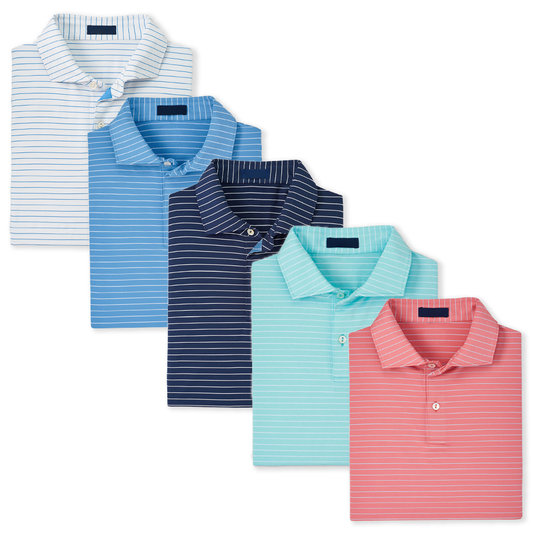 High Quality Custom Logo Sublimation With Embroidery Polyester Spandex Different Color Custom Striped Polo Shirt Golf Wear