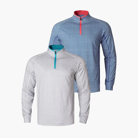 Bulk Custom Custom High Quality Long Sleeve Sublimation Performance 1/4 Zip Running Jogging Workout Golf Quarter Zip Pullover Sweatshirts with Logo Embroidery - Manufacturer Qiandao