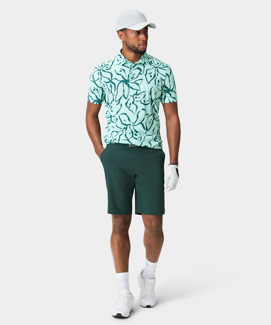 High Quality Men's Casual Loose T-Shirt Custom Logo Athletic Spandex Polyester Mint Floral Golf for Polo Short Sleeved