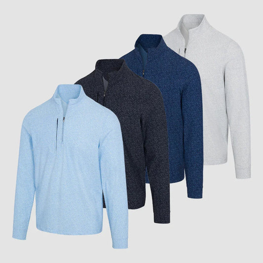 Bulk Custom New Design Men's 4/1 Half Chest Zip-up Pullover Printed Men's Golf Outdoor Pullover with Logo Embroidery - Manufacturer Qiandao