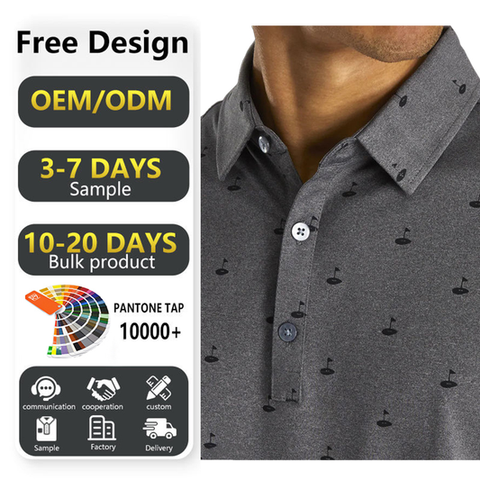 OEM Spandex Polyester Golf Shirts Custom crest Embroidered logo Luxury 4 Way Stretch Casual Golf Polo Shirt for Men