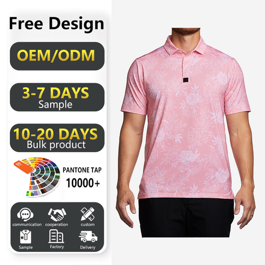 Custom logo 94% Polyester 6 % Spandex 4 Way Stretch Dry Fit comfort Upf 50 Outdoor Sports Golf t Shirts Golf Polo Shirts for Men