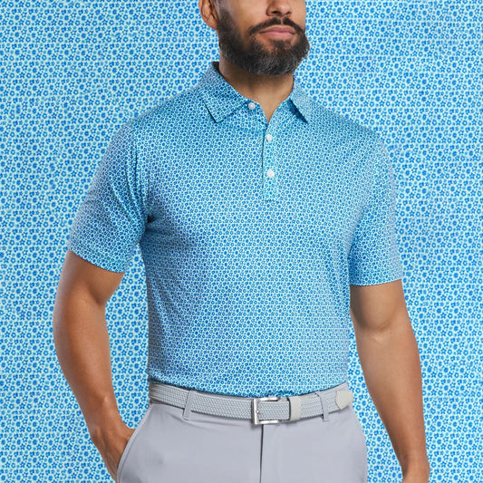 Bulk Custom Custom logo 4 Way Stretch Moisture Wicking Short Sleeve Print Floral Polo Shirts Soft Classic Casual Slim Fit Golf Men Shirt with Logo Embroidery - Manufacturer Qiandao