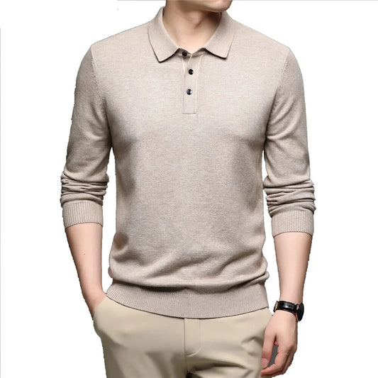 Bulk Custom Custom Autumn Winter Soft Knitwear Jerseys Pullover Men Clothing Mens Polo Golf Sweater with Logo Embroidery - Manufacturer Qiandao