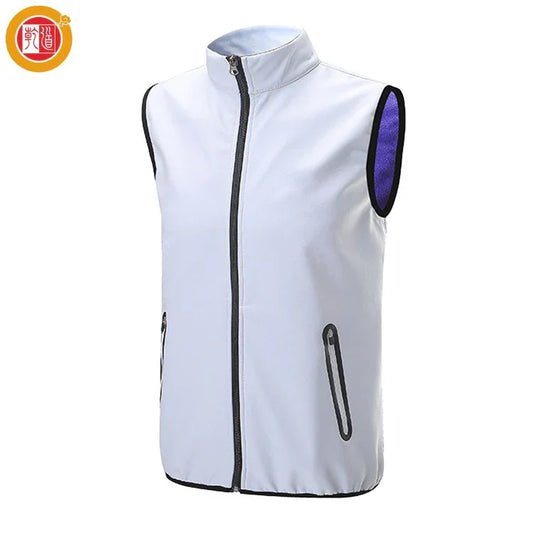 Bulk Custom OEM customized logo men's double-sided breathable soft shell vest jackets, sleeveless zippered practical outerwear for golf sports with Logo Embroidery - Manufacturer Qiandao