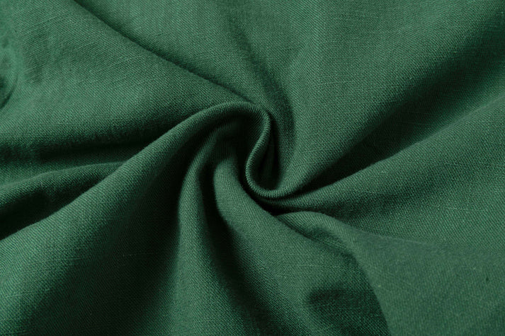 Vintage Green Linen Drawstring Cropped Pants