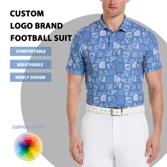 Luxury Navy for Polo Shirt for Men 4 Way Stretch Casual Light 3D Printed Spandex Polyester Customisable Knitted Golf