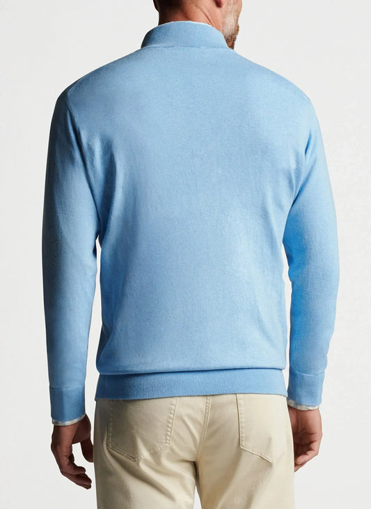 Bulk Custom Custom Logo 100% Cotton Plain Solid Long Sleeve Knitted Men's Golf Pullover Winter 1/4 Zip Neck Sweater Anti-Shrink Knitwear for with Logo Embroidery - Manufacturer Qiandao