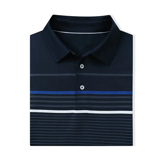 Bulk Custom Custom logo Printing Quick Drying Boxy Fit Men Retro Designer Colour Striped White Polo Shirt Mens Golf Clothes with Logo Embroidery - Manufacturer Qiandao