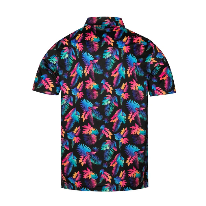 Colorful Tropical Polo Shirt - Antimicrobial Quick Dry Slim Fit