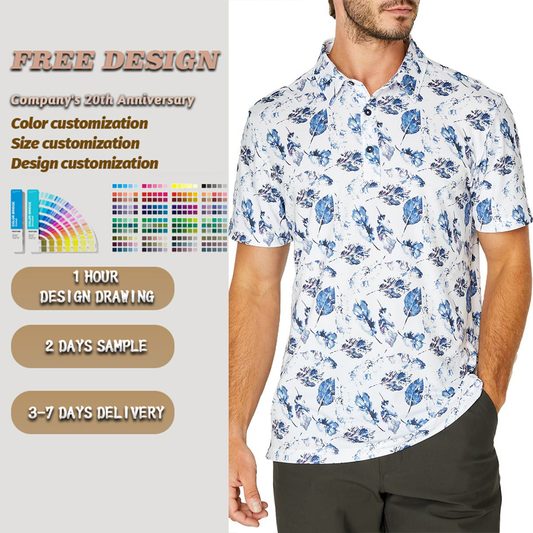 Design Pattern Short Sleeve Performance Logo Customisable 96 Polyester 4 Spandex Shirts Golf Polos