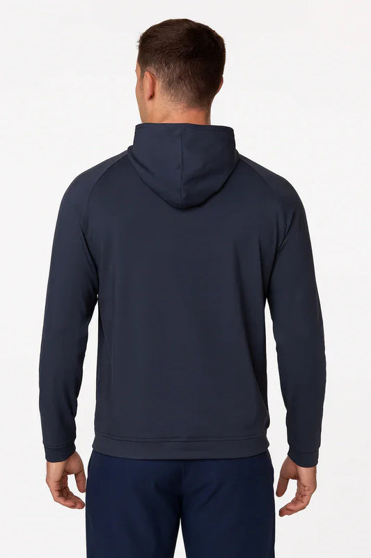 Bulk Custom Versatile Navy Blue Hoodie with Logo Embroidery - Manufacturer Qiandao