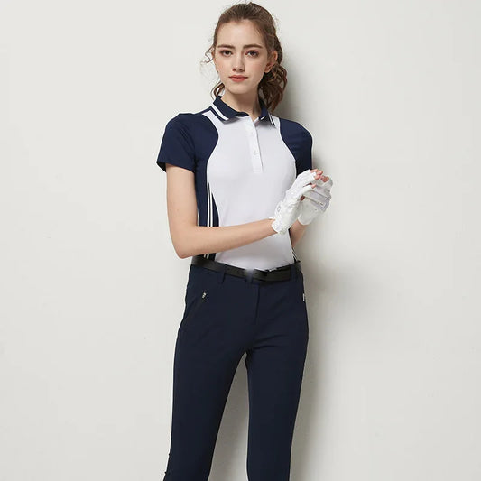 Bulk Custom Custom Logo Design Slim Fit Lady Golf Polo Shirt with Embroidered Logo Manufacturer's Clothing for Golf Wear with Logo Embroidery - Manufacturer Qiandao