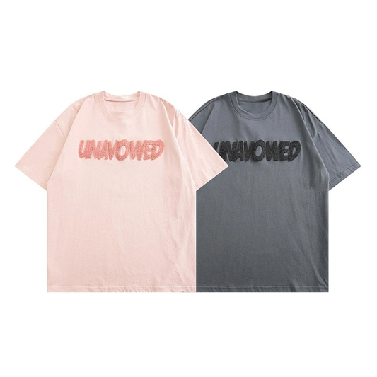 Custom Cotton Blank T Shirt Men Women Towel Embroidered Letters Short Sleeve Loose Embroidery Five Points Sleeve