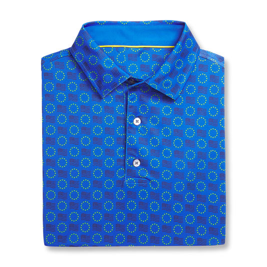 Custom Logo Personalised High Quality Plus Size Golf Clothing Stars Lisle Printed Golf Polo Shirt for Men