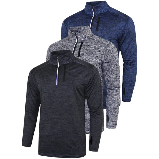 Bulk Custom Custom logo Men's Long Sleeve Golf Sport Casual Quick Dry With Chest Pocket 1/4 Zip Pullover Goif with Logo Embroidery - Manufacturer Qiandao