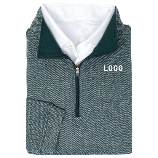 Bulk Custom OEM High Quality Lightweight Golf Clothing Apparel Athletic Slim Fit Long Sleeve Polyester 3/4 Zip Pullover Mens Sweatshirts with Logo Embroidery - Manufacturer Qiandao