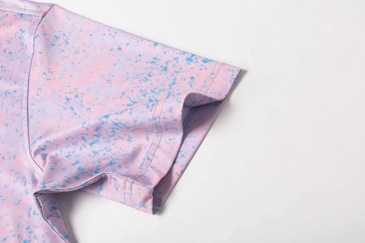 Pink Blue Splatter Polo Shirt - Antimicrobial Quick Dry Slim Fit