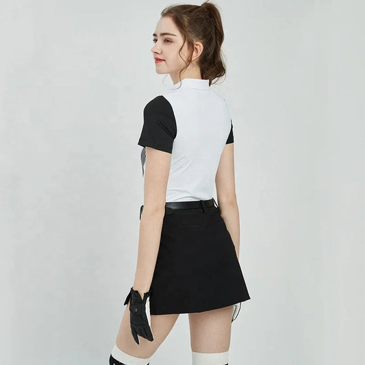 Bulk Custom Custom Logo Design Slim Fit Lady Manufacturer Embroidered Logo Women Golf Apparel Polo Shirts with Logo Embroidery - Manufacturer Qiandao