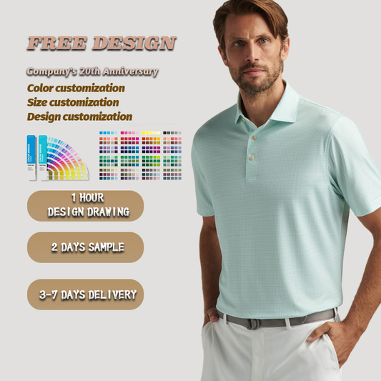 Custom Logos Casual Loose Fit Regular Anti-shrink Print Vintage Knitted Hiking Golf Polo Shirt