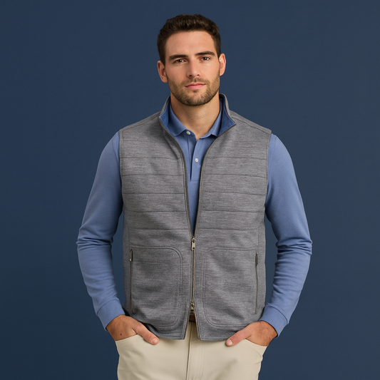 OEM golf apparel with brand-new design, high quality, winter customized, full-zip, lightweight soft shell, windproof sleeveless multifunctional golf down vests