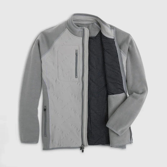 Bulk Custom Custom Print Men's Softshell Golf Outerwear Comfortable Grey Sports Jacket Stand Collar Zip Plain Softshell Coat Manufacturer with Logo Embroidery - Manufacturer Qiandao