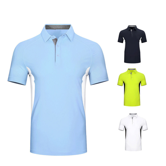 Custom Logo Royal Blue for Polo Jersey Shirt Quick-Drying Polyester Spandex Casual Golf Wear with Printed Pattern