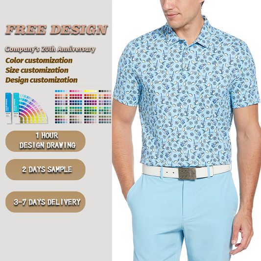 OEM High Quality 92% Polyester 8% Spandex Men's Synthetic Golf for Polo T-shirts Custom Design Logo & Personalised Sublimation