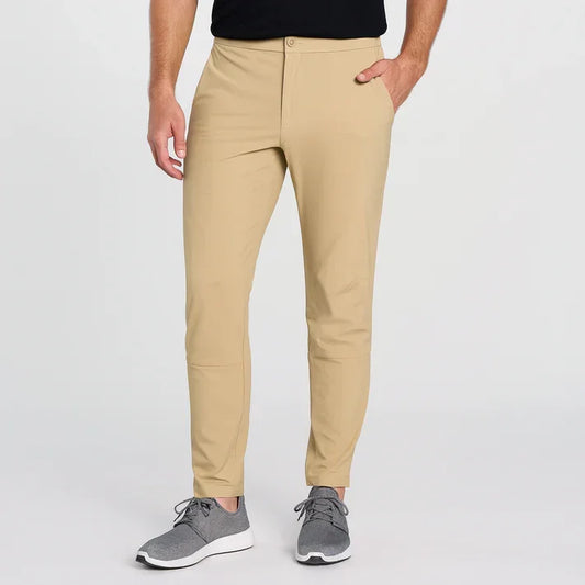 Bulk Custom Khaki Quick - Dry Slim - Fit Trousers with Logo Embroidery - Manufacturer Qiandao