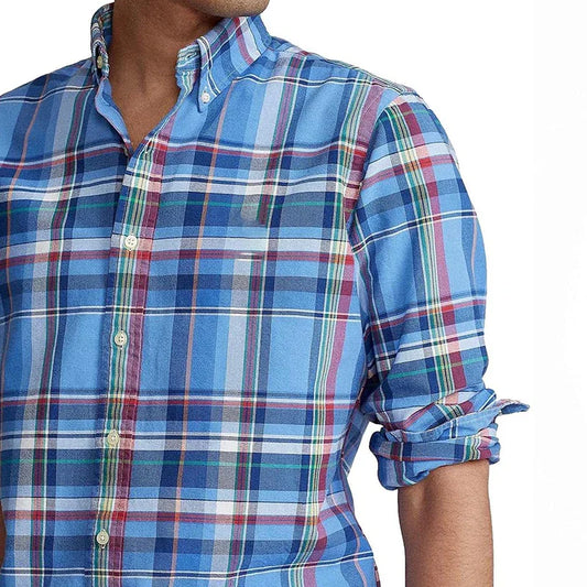 Bulk Custom Checkered Long Sleeved Breathable Functional Buttons Durable Classic Recycled Men Shirts with Logo Embroidery - Manufacturer Qiandao