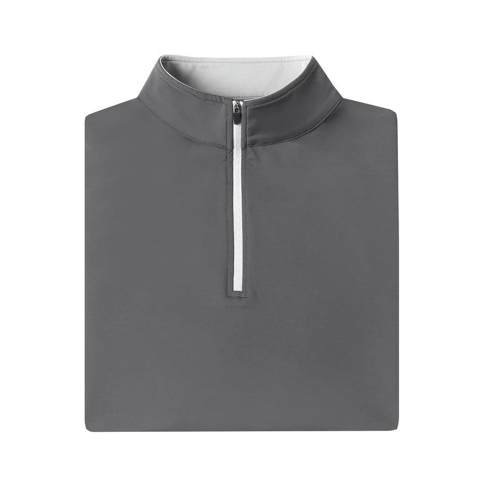 Men's Grey - toned Half - Chest Zipper Stand - Collar Casual Sweatshirt