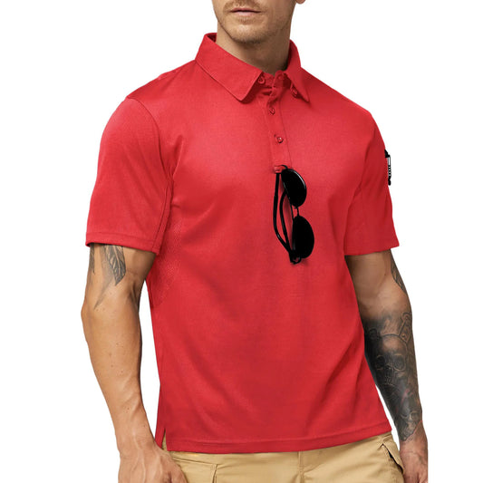 Bulk Custom Custom Logo Men's Outdoor Performance Short Sleeve Moisture Wicking Tactical Polo Shirts with Logo Embroidery - Manufacturer Qiandao