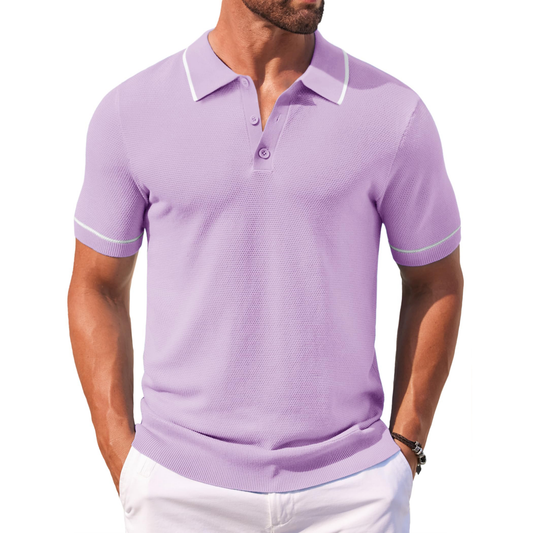 Custom logo Embroidered Luxury Manufacturer Mens Knit Cable Polo Casual Lapel Solid Color Knit Mens Polo Shirts Golf Clothes