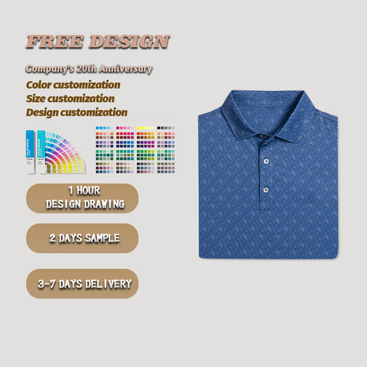 Custom Logo Quick Dry Performance Athletic Casual 75% Polyester 25% Spandex Golf Polos Shirts for Men