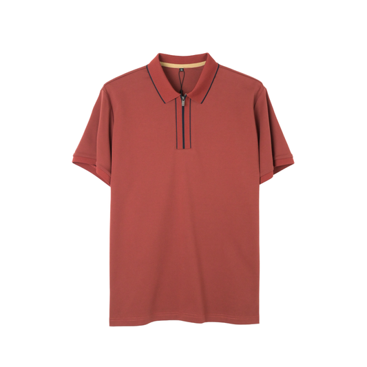 High Quality Anti-Wrinkle Customized Logo Knitted Sports Clothing Design Quarter Zip Polo Shirts for Men