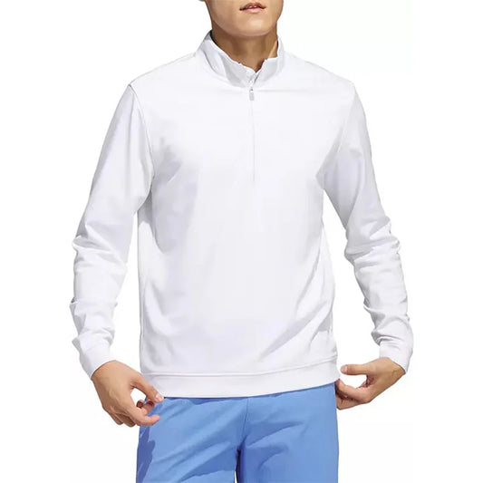 Bulk Custom Custom Logo 80% Cotton 20% Polyester Adult White Plain Quarter Zip Pullover Golf Men Sweatshirt with Logo Embroidery - Manufacturer Qiandao