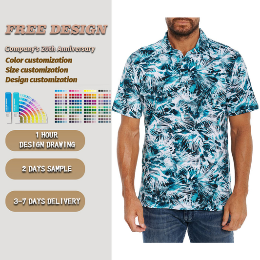 Men's Short-Sleeved Summer Sportswear Casual Print T-Shirt for Polo and Golf Men's US Style