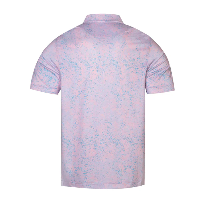 Pink Blue Splatter Polo Shirt - Antimicrobial Quick Dry Slim Fit