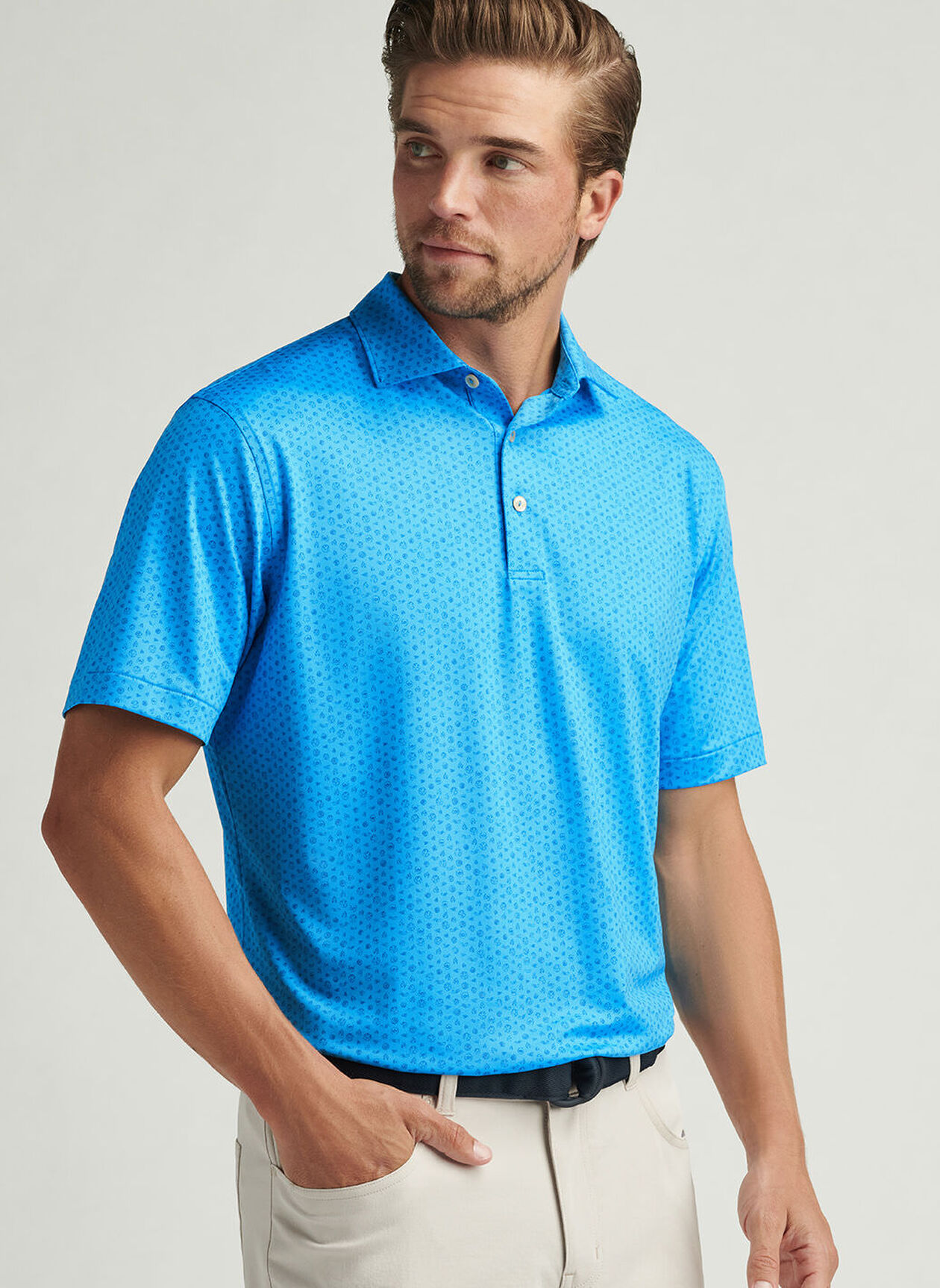 High Quality Men's Short Sleeve Dry Fit Golf for Polo Shirt Customized Logo 90% Polyester 10% Spandex Performance Print Jersey