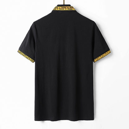 Custom Logo Short Sleeve Casual Patchwork Print Summer Fashion Slim Fit Golf Polo Shirt