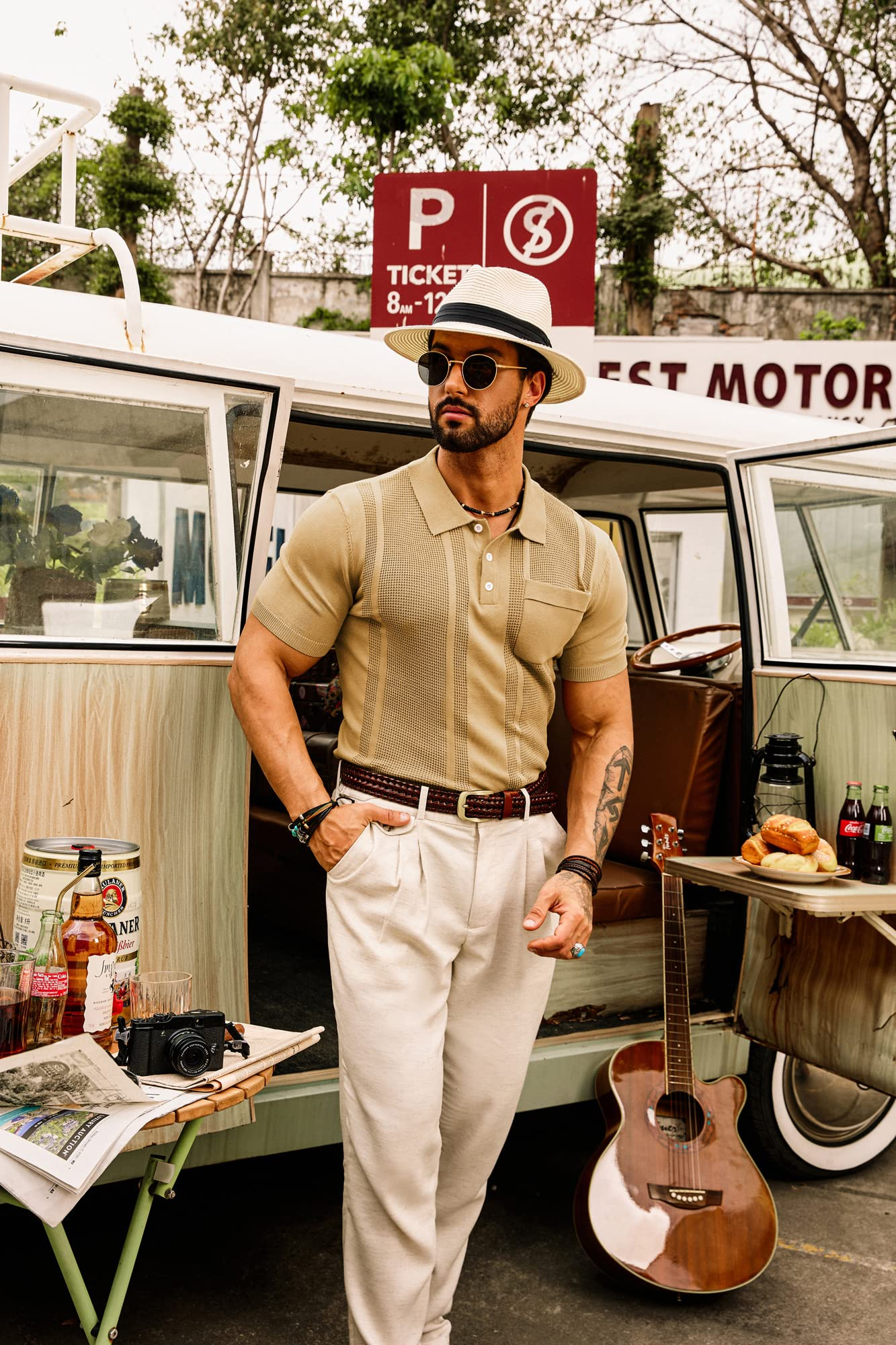 OEM Breathable Soft Lightweight Comfortable Short Sleeve Khaki 3 Buttons Placket Fastening Polo Shirts Custom logo